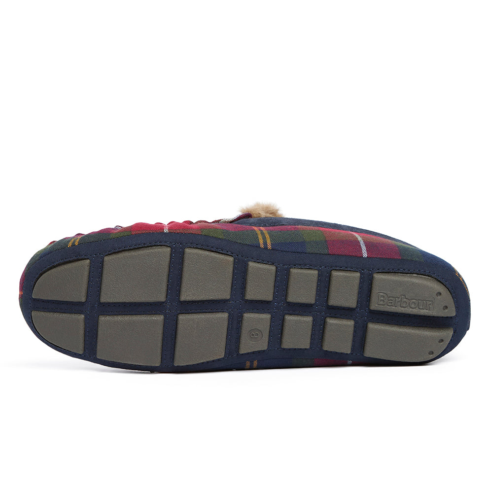 Barbour Monty Moccasin Slippers - Winterberry Tartan
