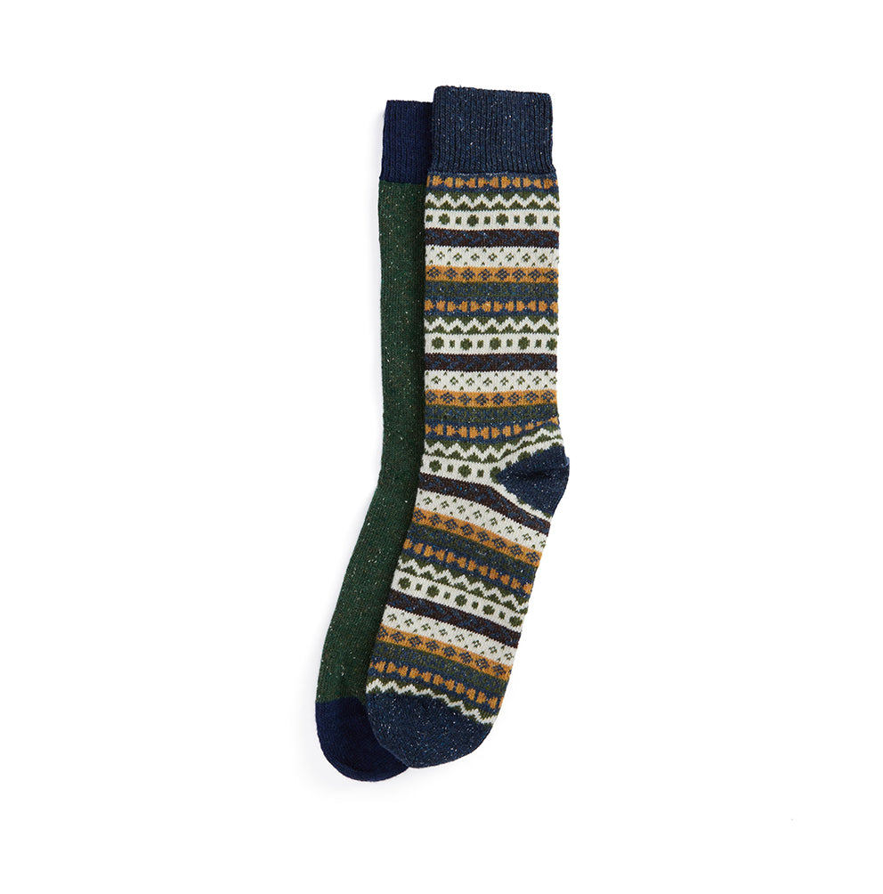 Barbour Fair Isle Sock 2 Pack - Classic Mix