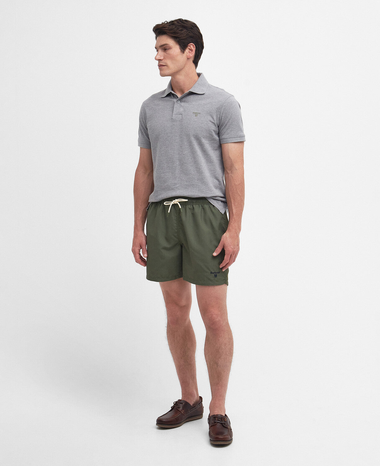 Barbour Staple Logo 5" Swim Shorts - Olive