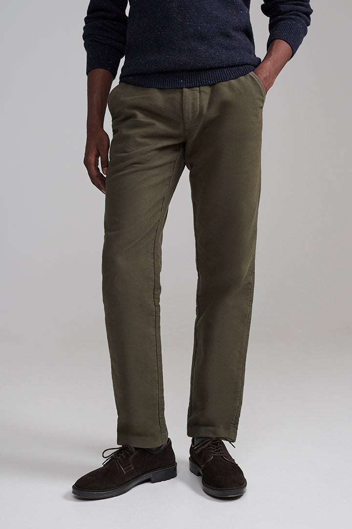 Barbour Moleskin Tailored Fit Trousers - Dark Olive