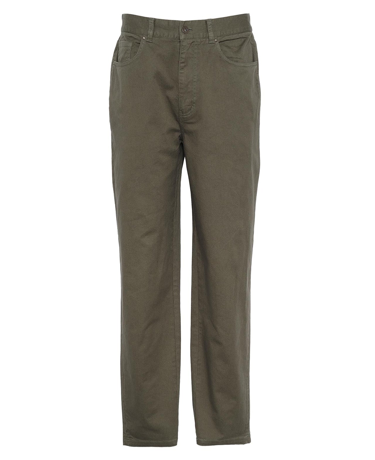 Barbour Washed Stretch Twill Regular Fit Trousers - Olive