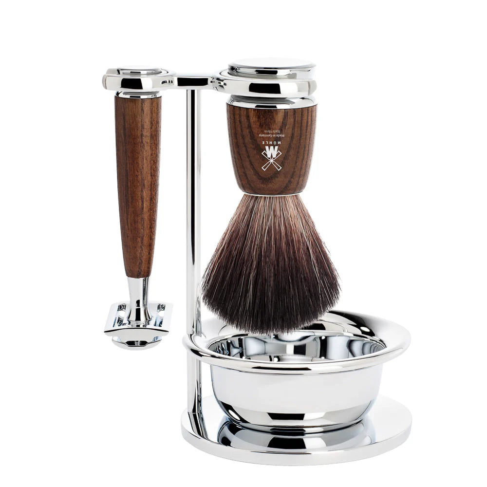 The Brighton Group MÜHLE RYTMO Fibre Brush and Safety Razor Set in Ash