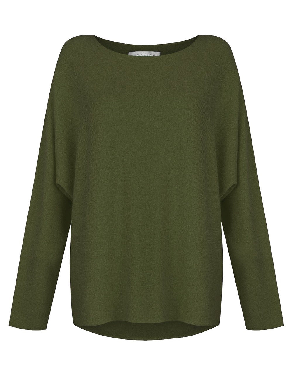 Amazing Women Mya Round Neck Mush Olive Jumper