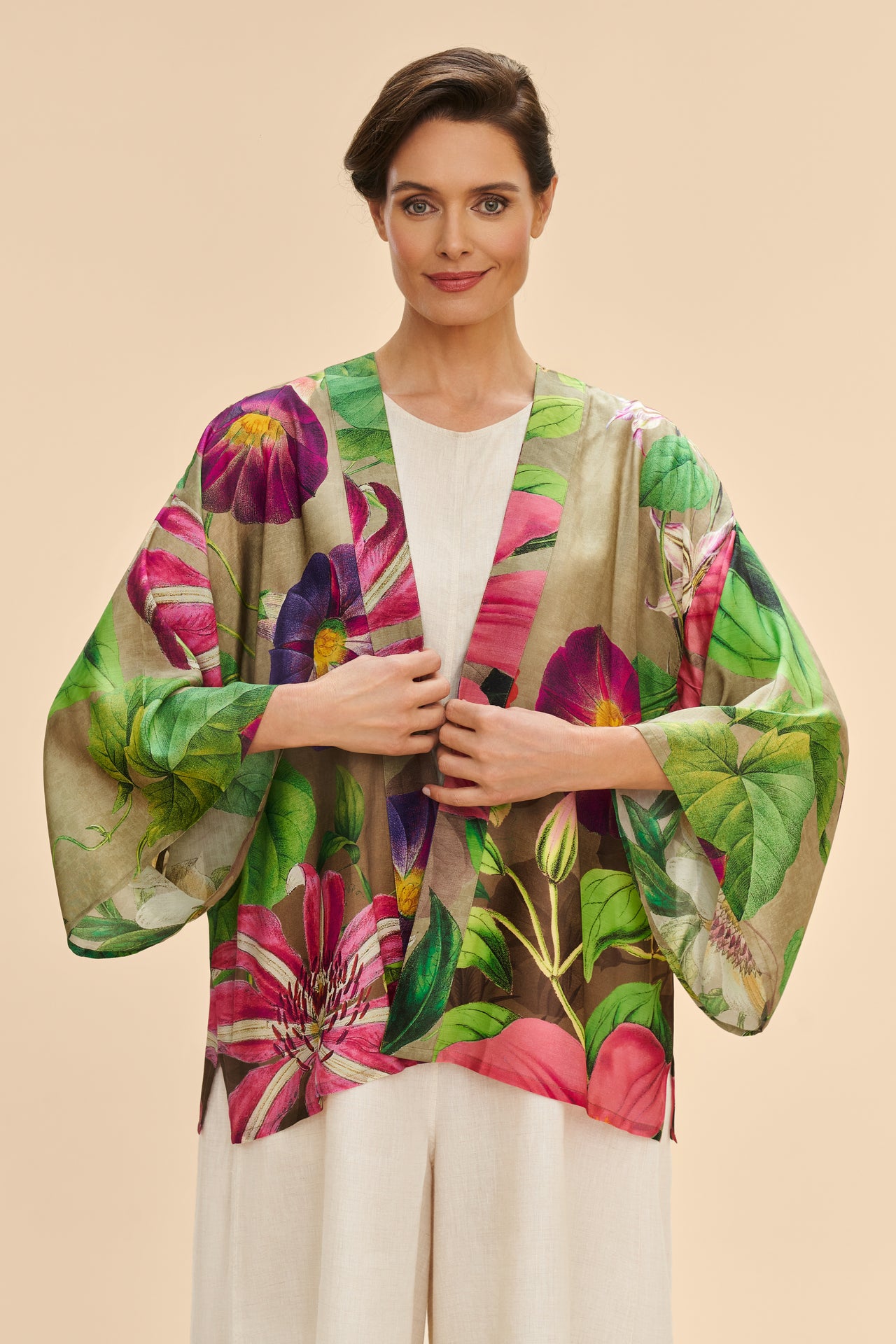 Powder Kimono Jacket - Oversized Botanicals