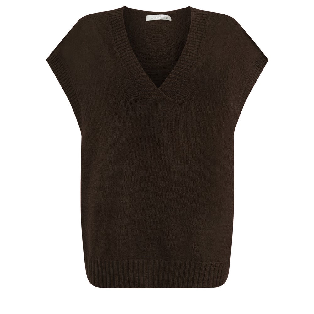 Amazing Woman Pirie V-Neck Knitted Dark Brown