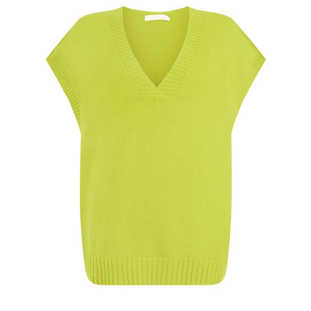 Amazing Woman Pirie V-Neck Knitted Pear Lime Vest