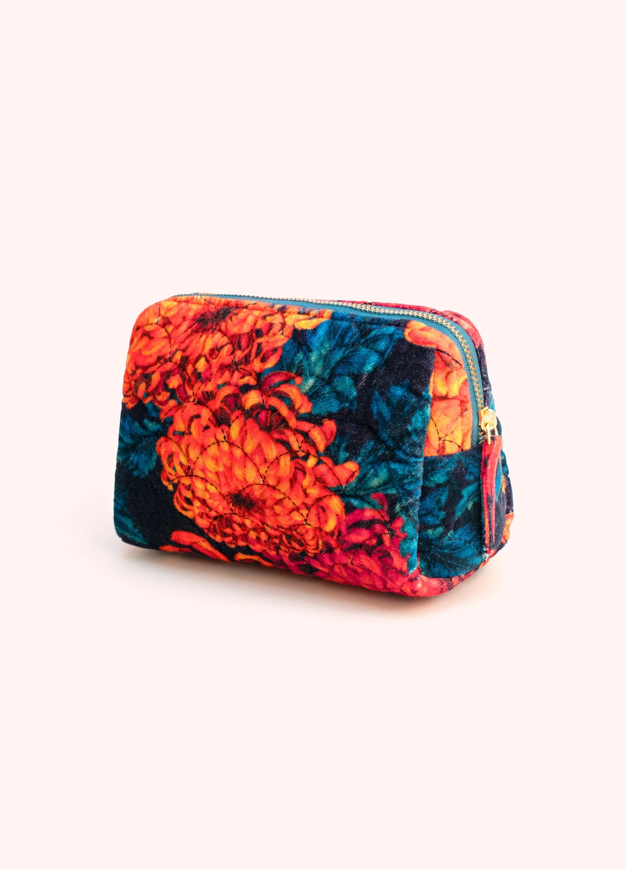Powder Quilted Velvet Vanity Bag - Chrysanthemum