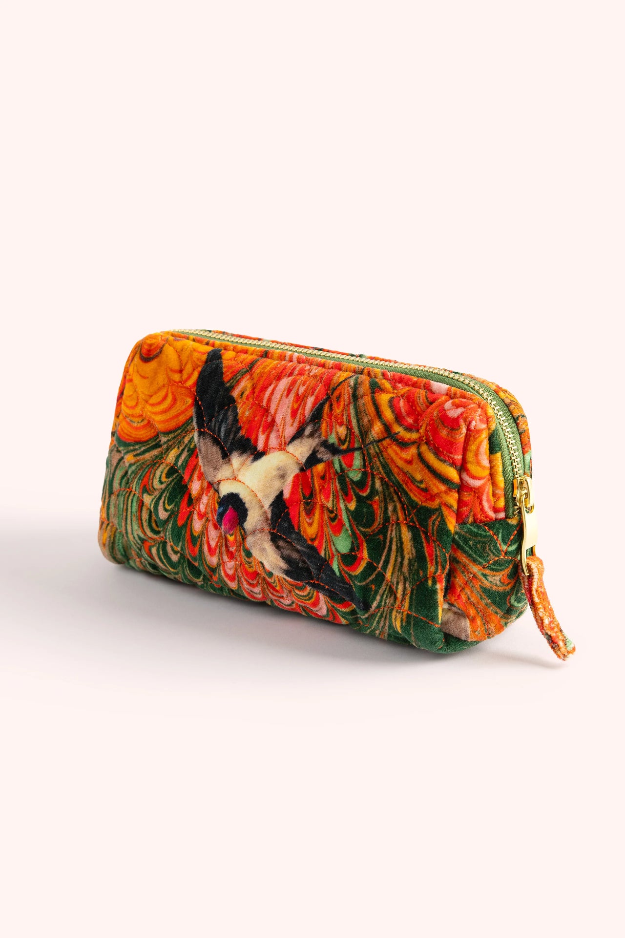 Powder Quilted Vanity Bag - Marbled Swallows
