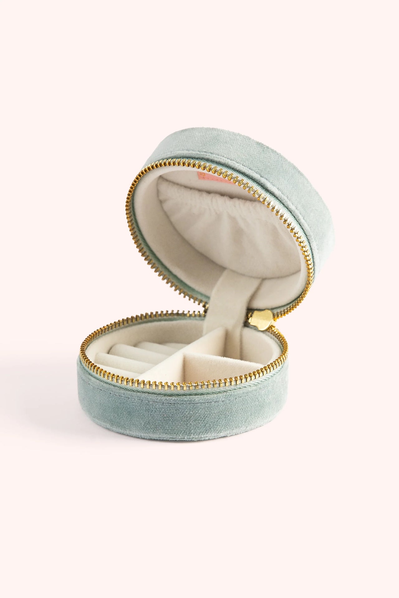 Powder Round Velvet Jewellery Box - Swooping Swallows