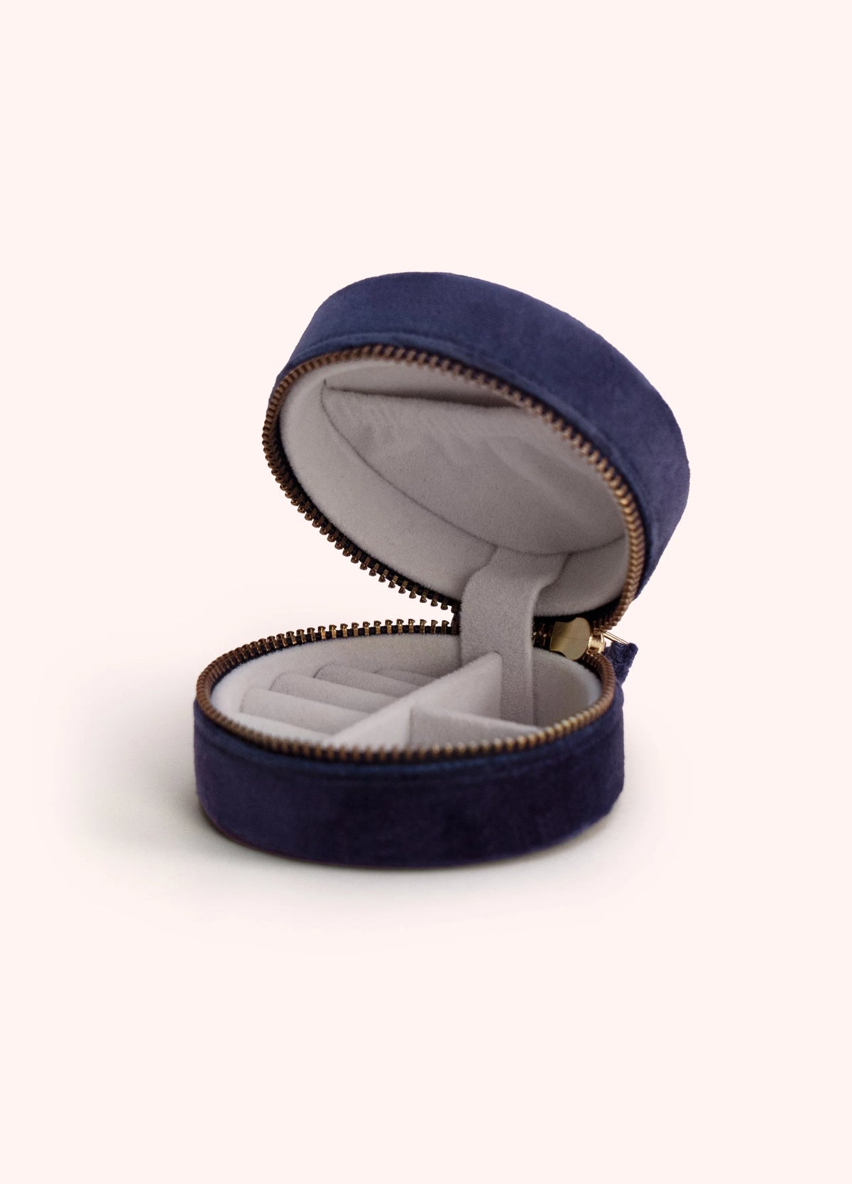 Powder Round Jewellery Box - Navy Floral