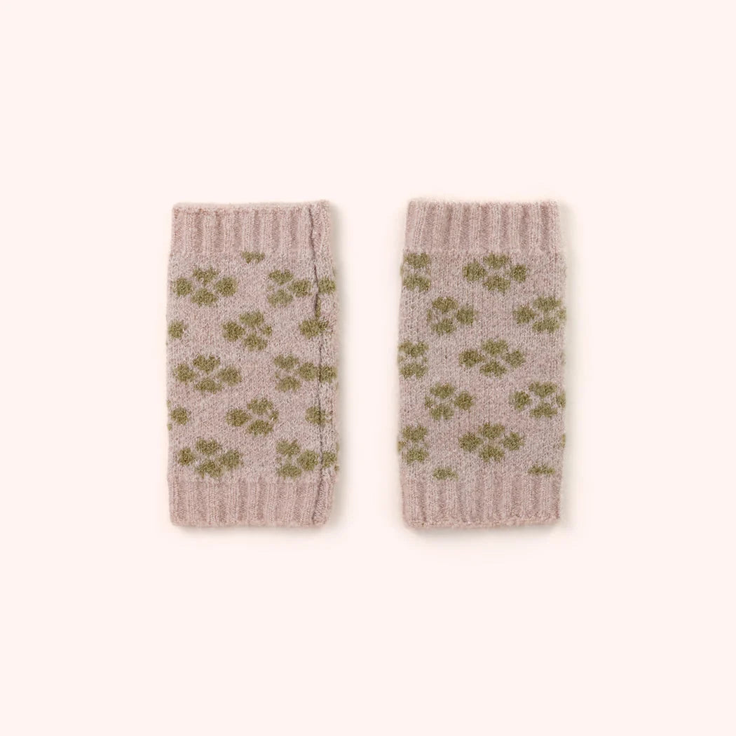 Powder Roxy Wrist Warmers - Cream & Moss