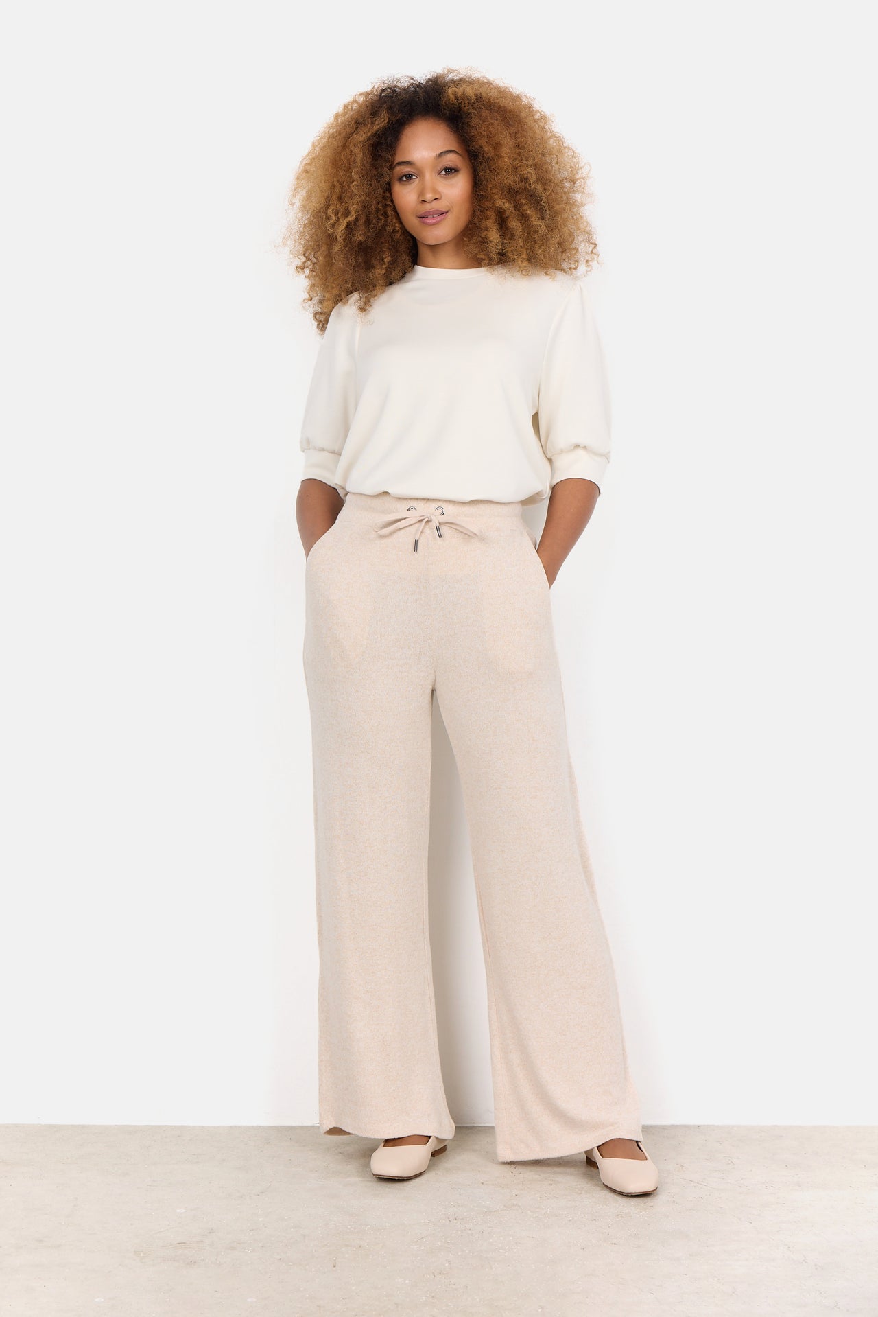 Soya Concept BIARA Joggers - Cream Melange