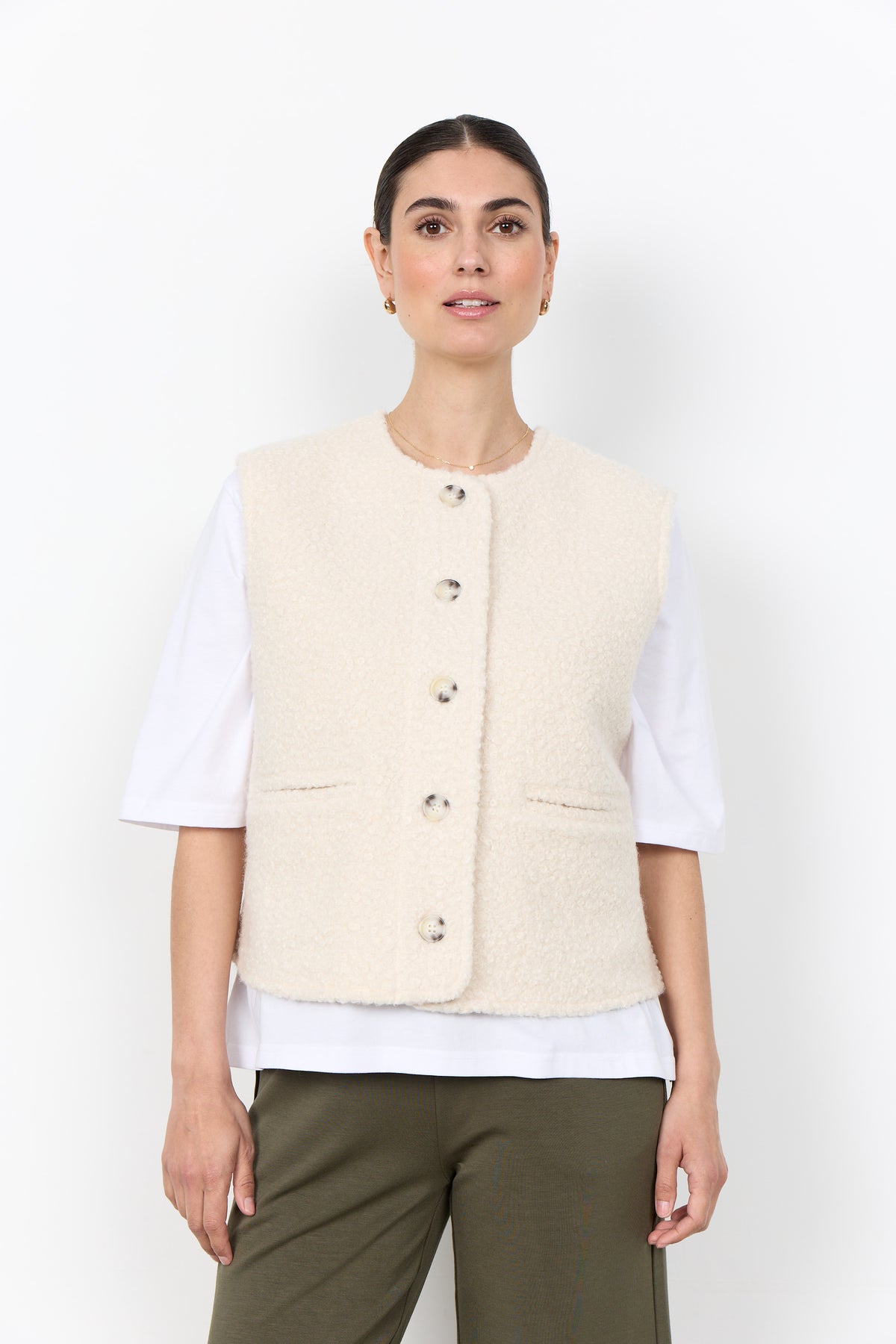 Soya Concept SHAIMA Waistcoat - Cream