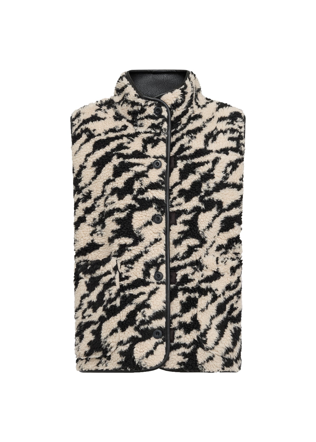 Soya Concept GIDA Zip Up Gilet - Cream Combi