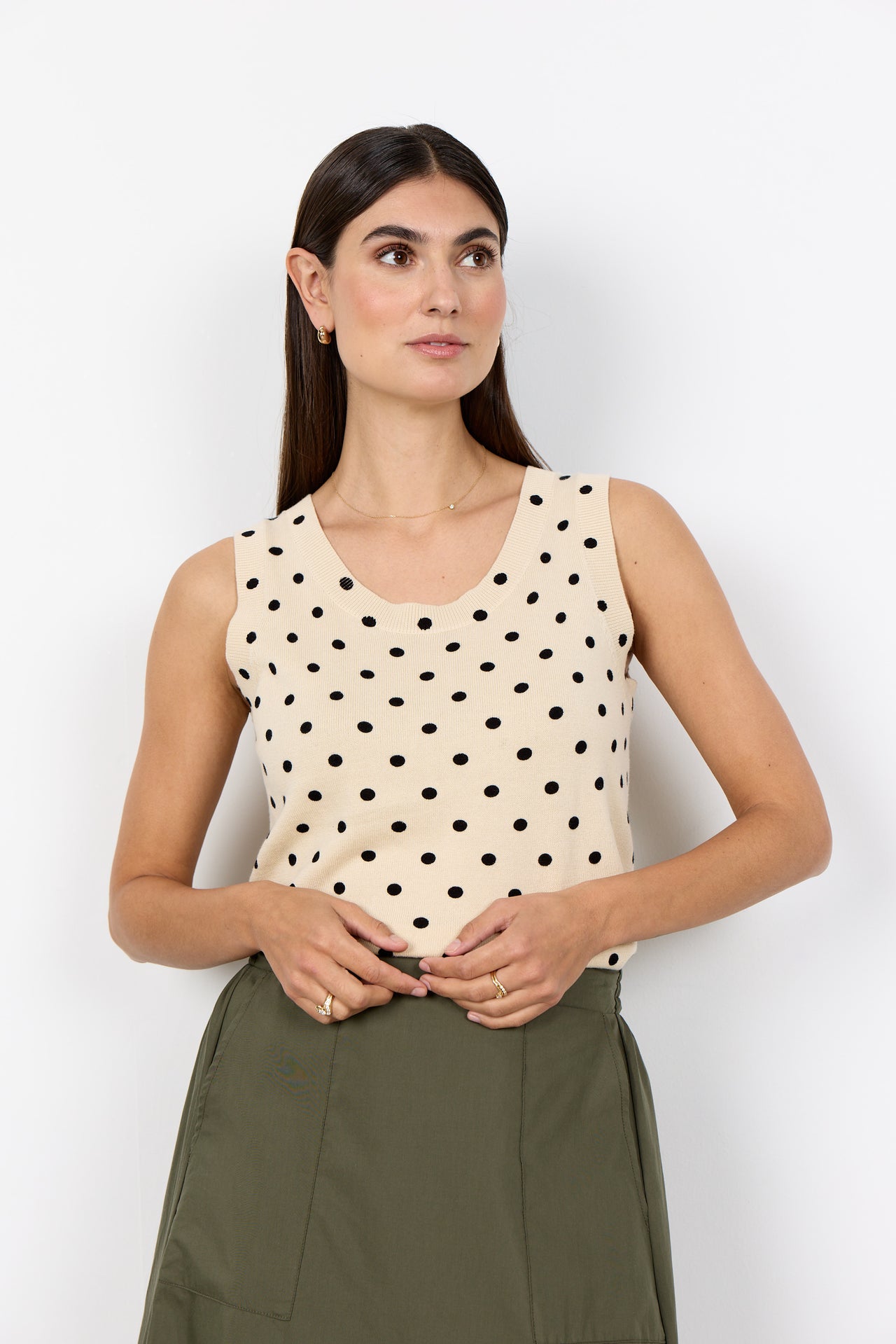 Soya Concept GEA Polka Dot Top - Cream Combi