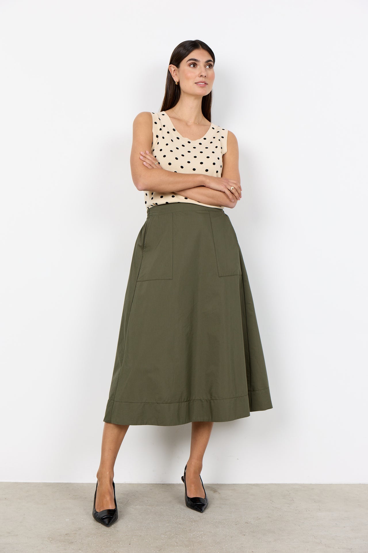 Soya Concept GEA Polka Dot Top - Cream Combi