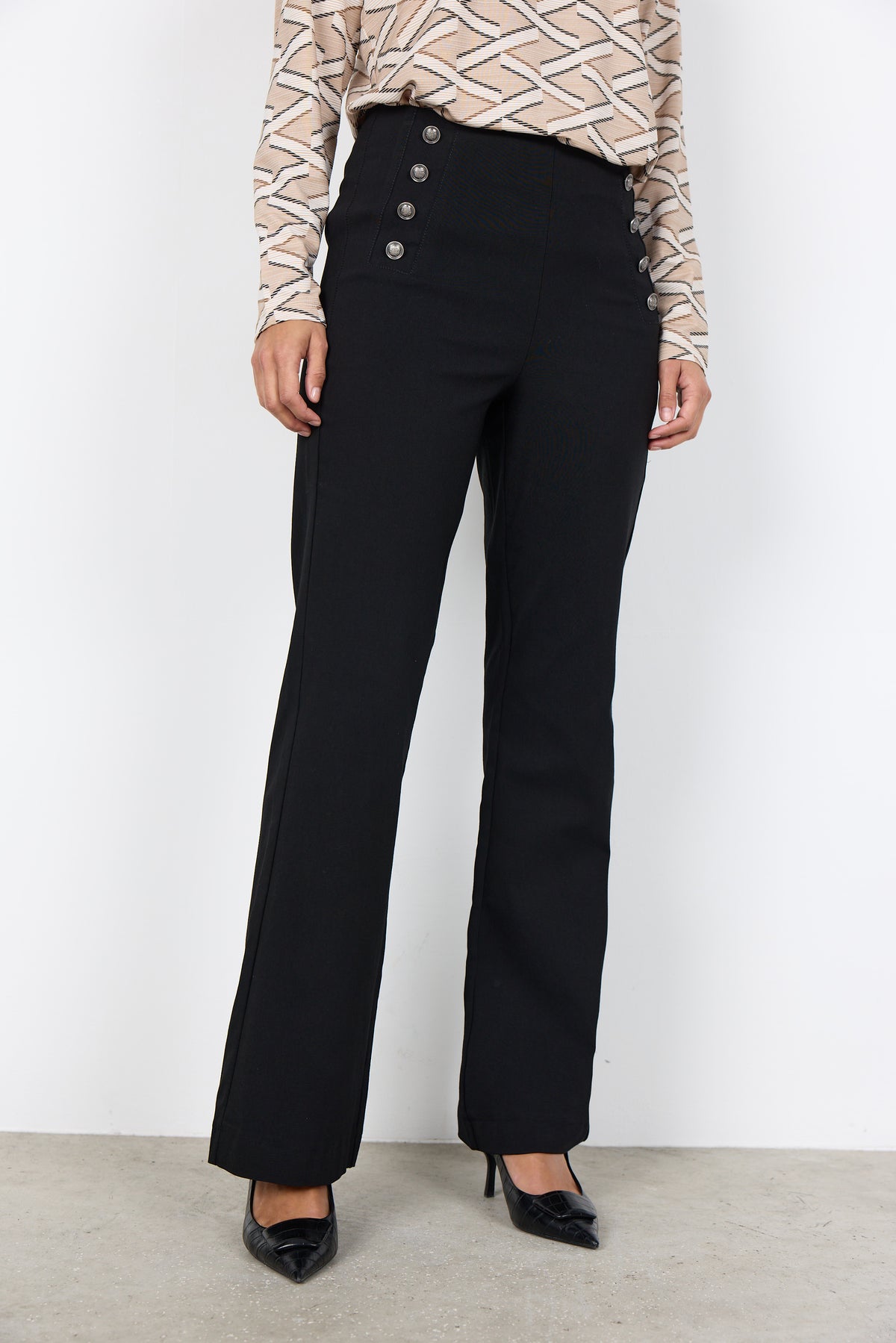 Soya Concept LILLY Flarred Trousers - Black