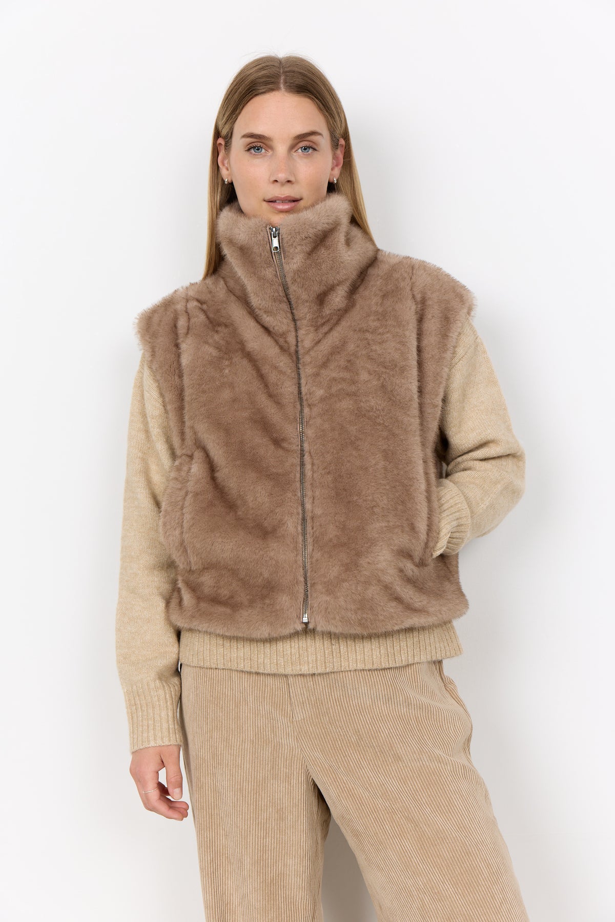 Soya Concept HAYE Waistcoat - Camel