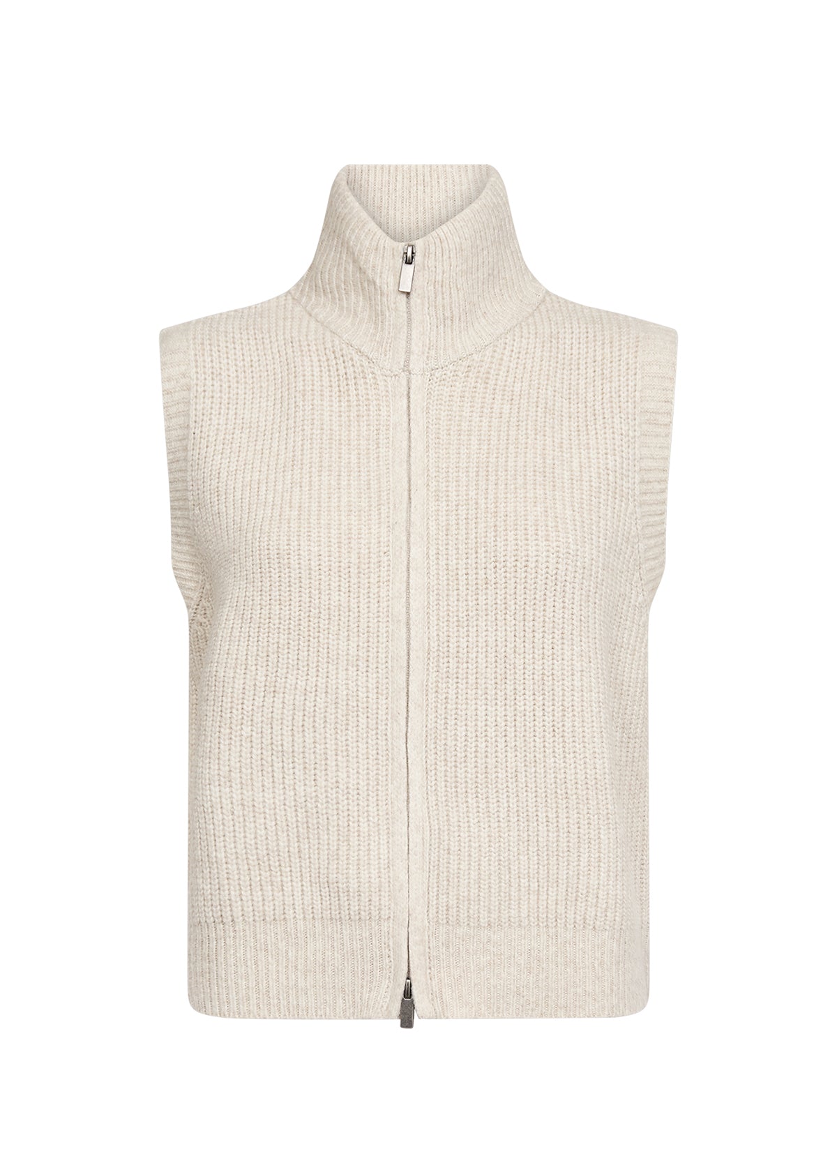 Soya Concept GITH Zip Up Waistcoat - Cream Melange