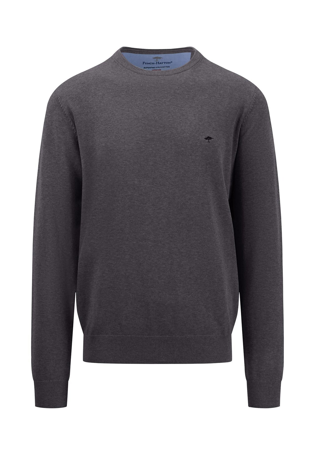 Fynch Casual O-Neck - Charcoal