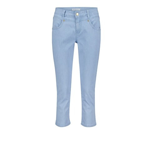 Red Button Suze Chambray Trousers - Bleach