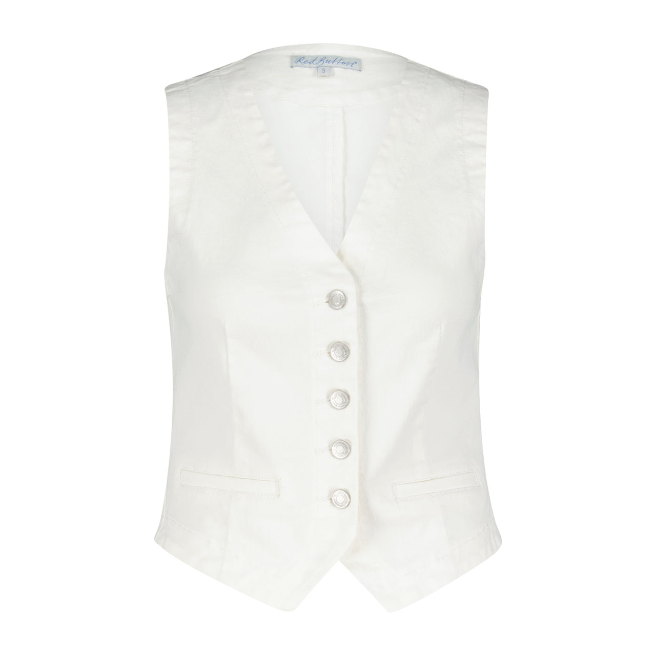Red Button Waistcoat - Off White
