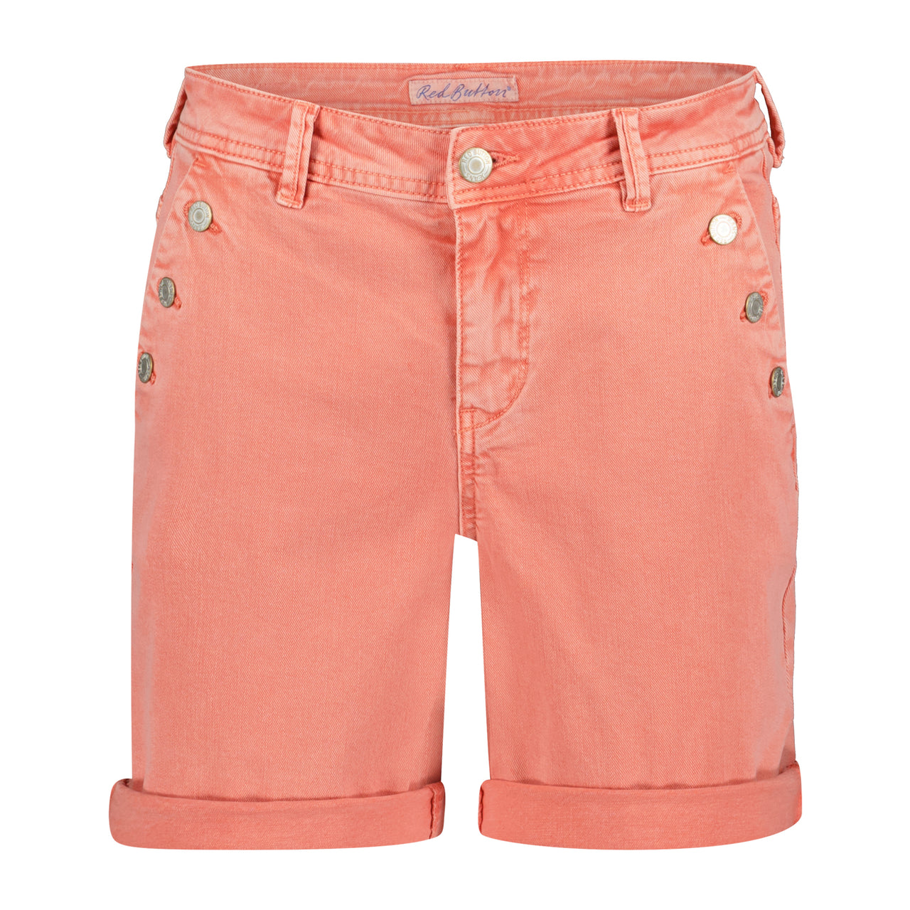 Red Button Bibette Denim Shorts - Flamingo
