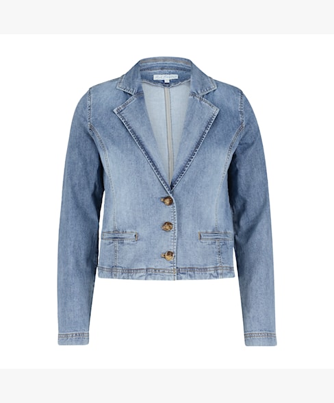 Blazer Becky denim Red button