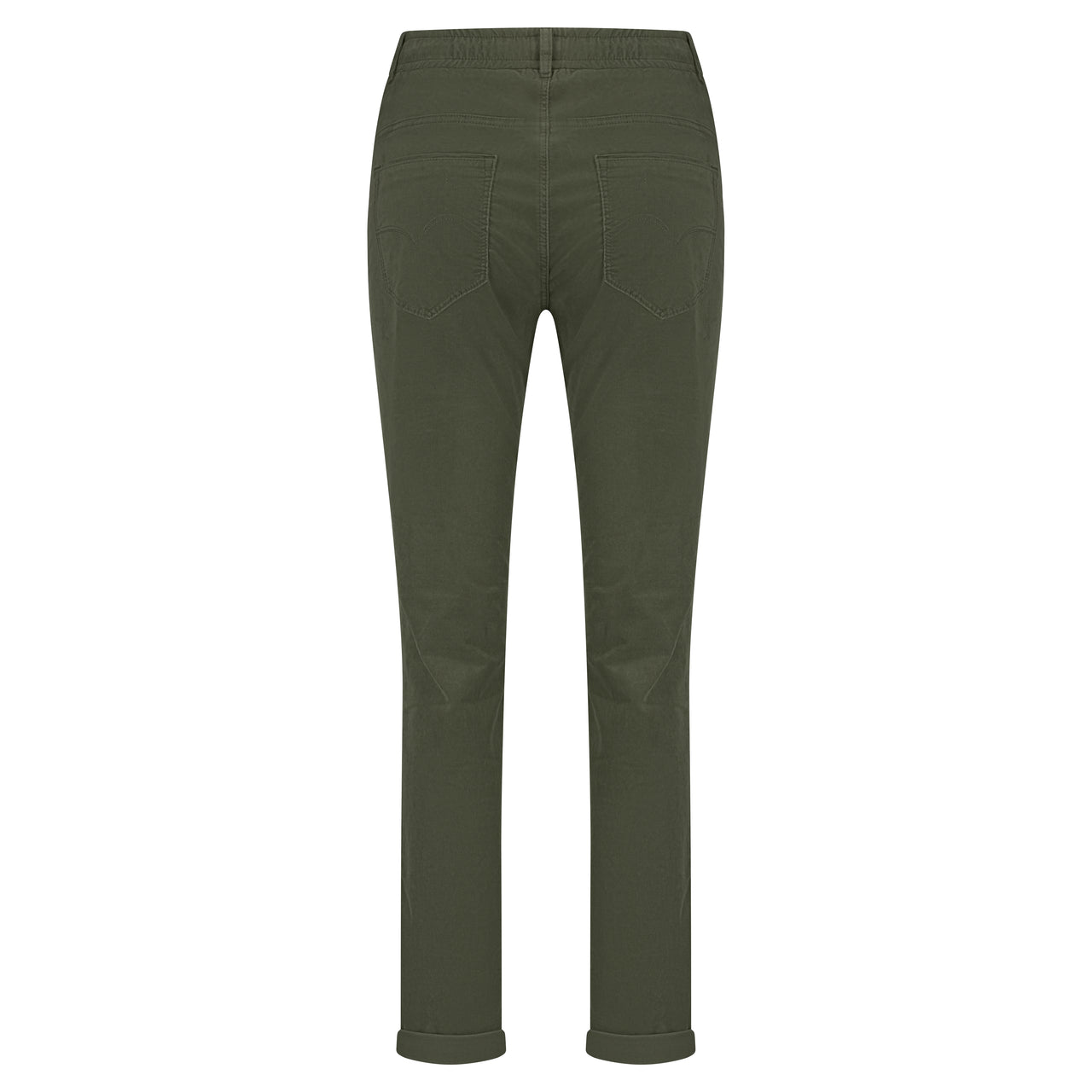 Red Button Tessy Velvet Trousers - Khaki