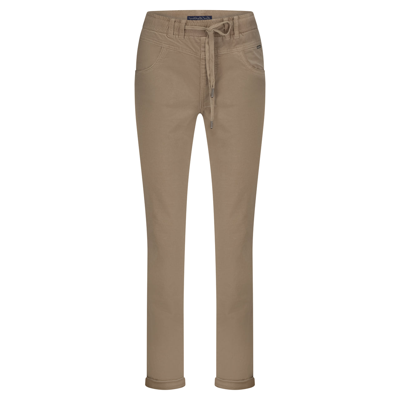 Red Button Tessy Velvet Trousers - Latte