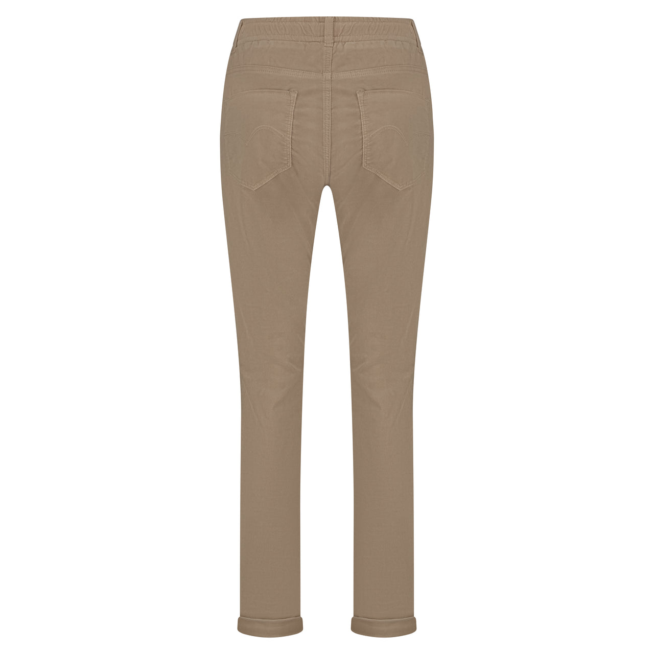 Red Button Tessy Velvet Trousers - Latte