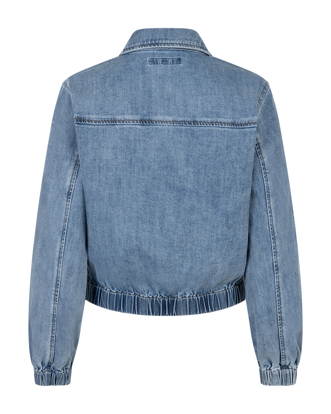 Red Button Denim Jacket - Light Stone