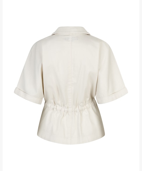 Red Button Drew Drawstring Top - Pebble