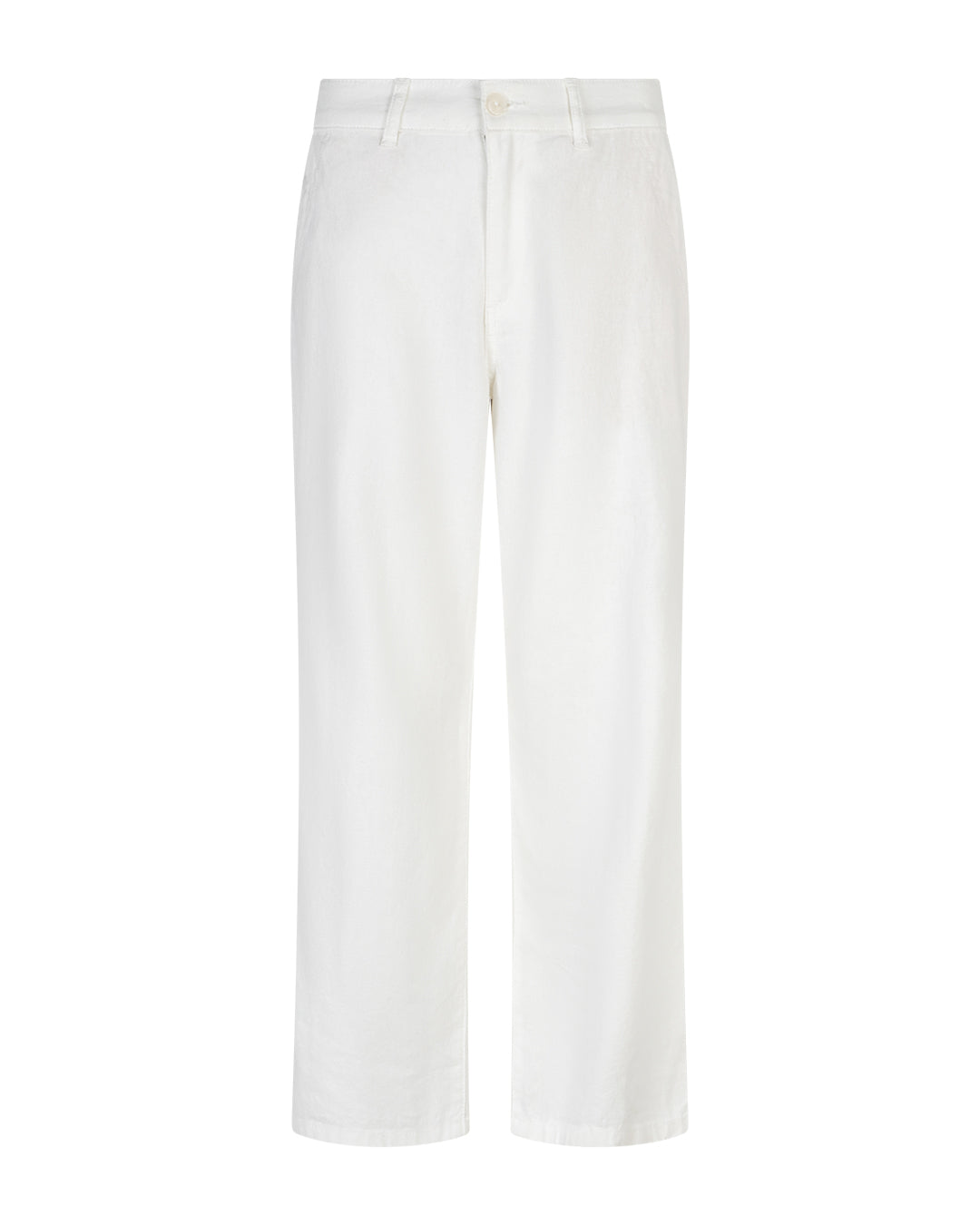 Red Button Linen Trousers - Off White