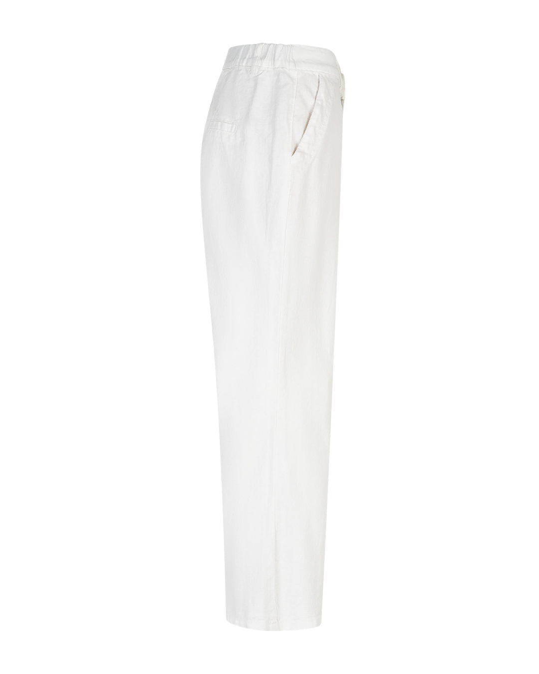 Red Button Linen Trousers - Off White