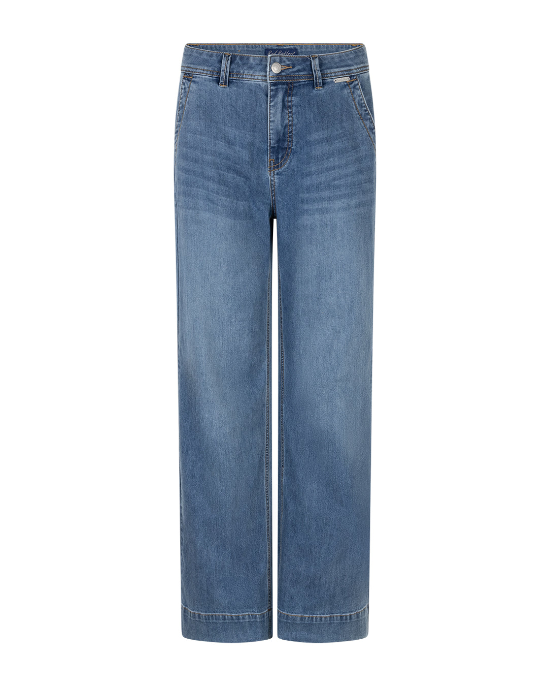 Red Button Collette Jeans With Slanted Pockets - Stoneused