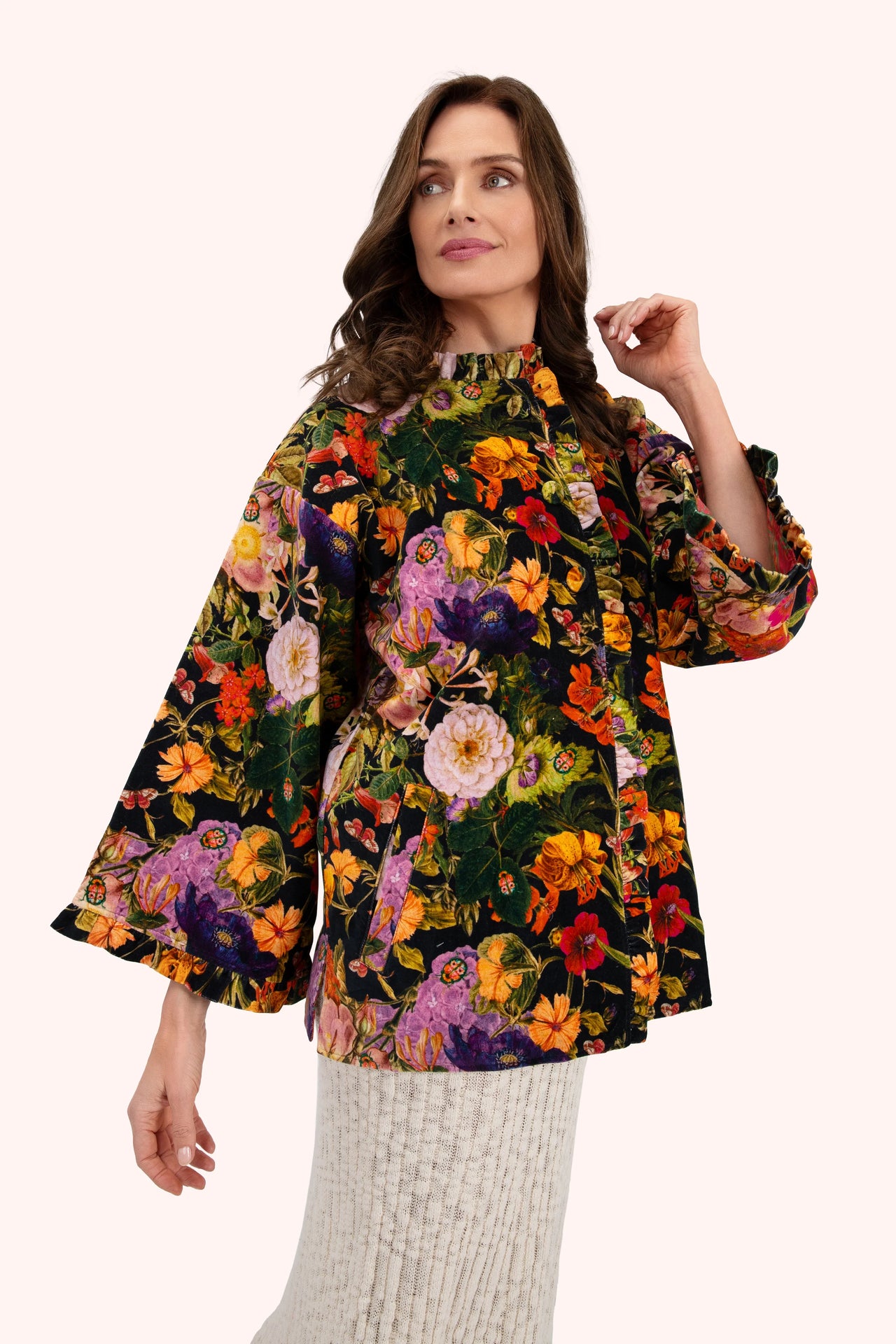 Powder Velvet Jacket - Midnight Posy