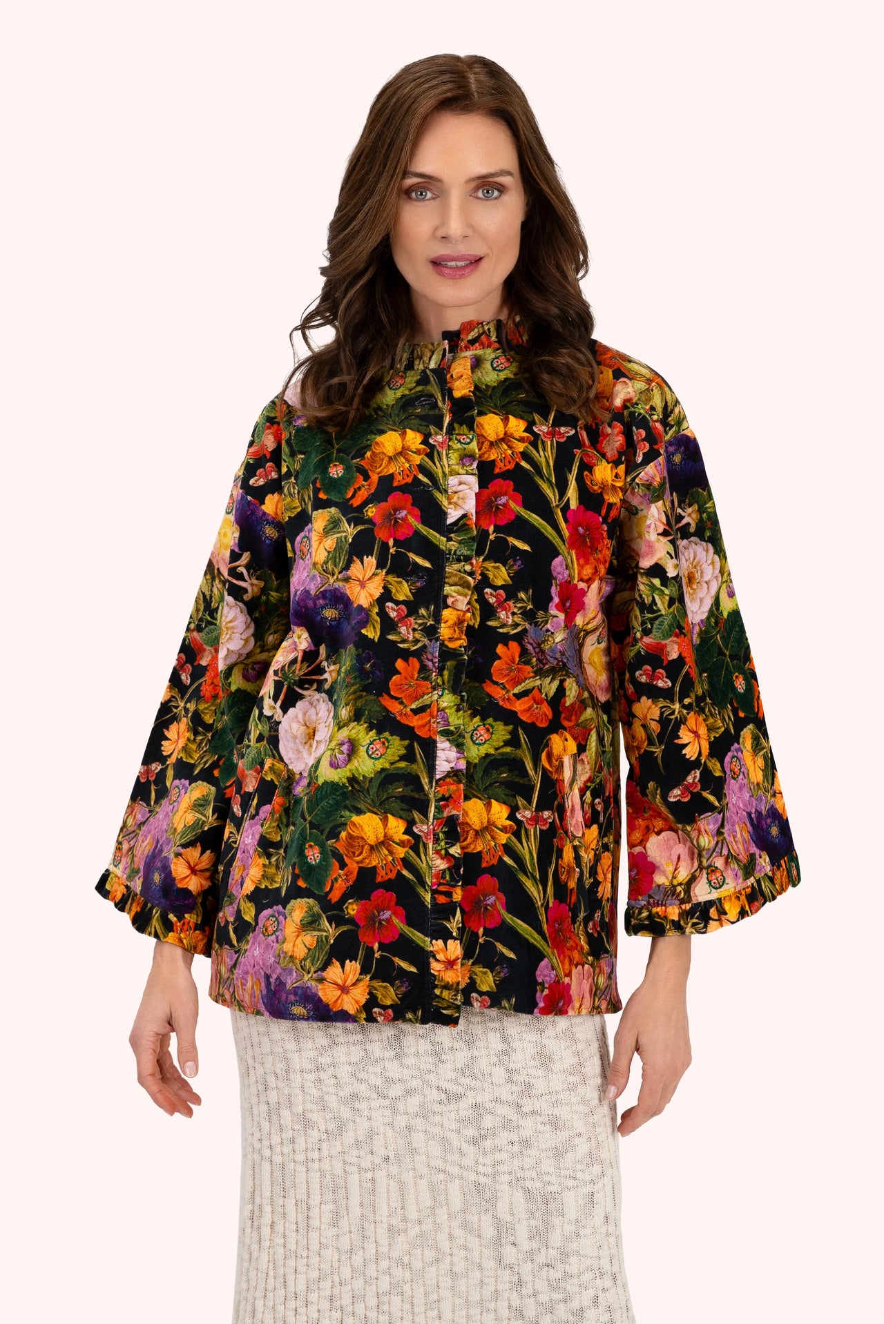 Powder Velvet Jacket - Midnight Posy