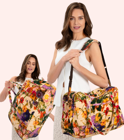 Powder Cream Posy Weekend Bag