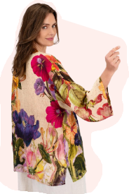 Powder Cream Posy Mid-Length Kimono