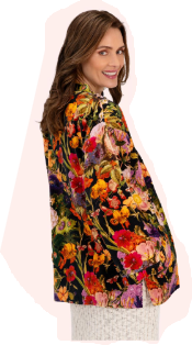 Powder Midnight Posy Short Velvet Jacket