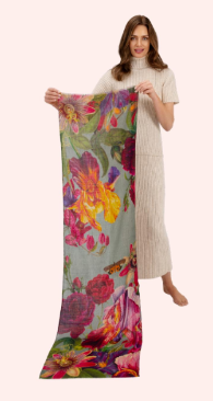 Powder Winter Iris Wool Wrap Scarf