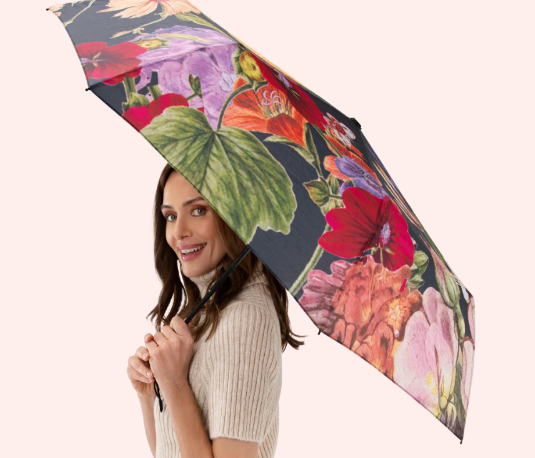 Powder Midnight Posy Umbrella