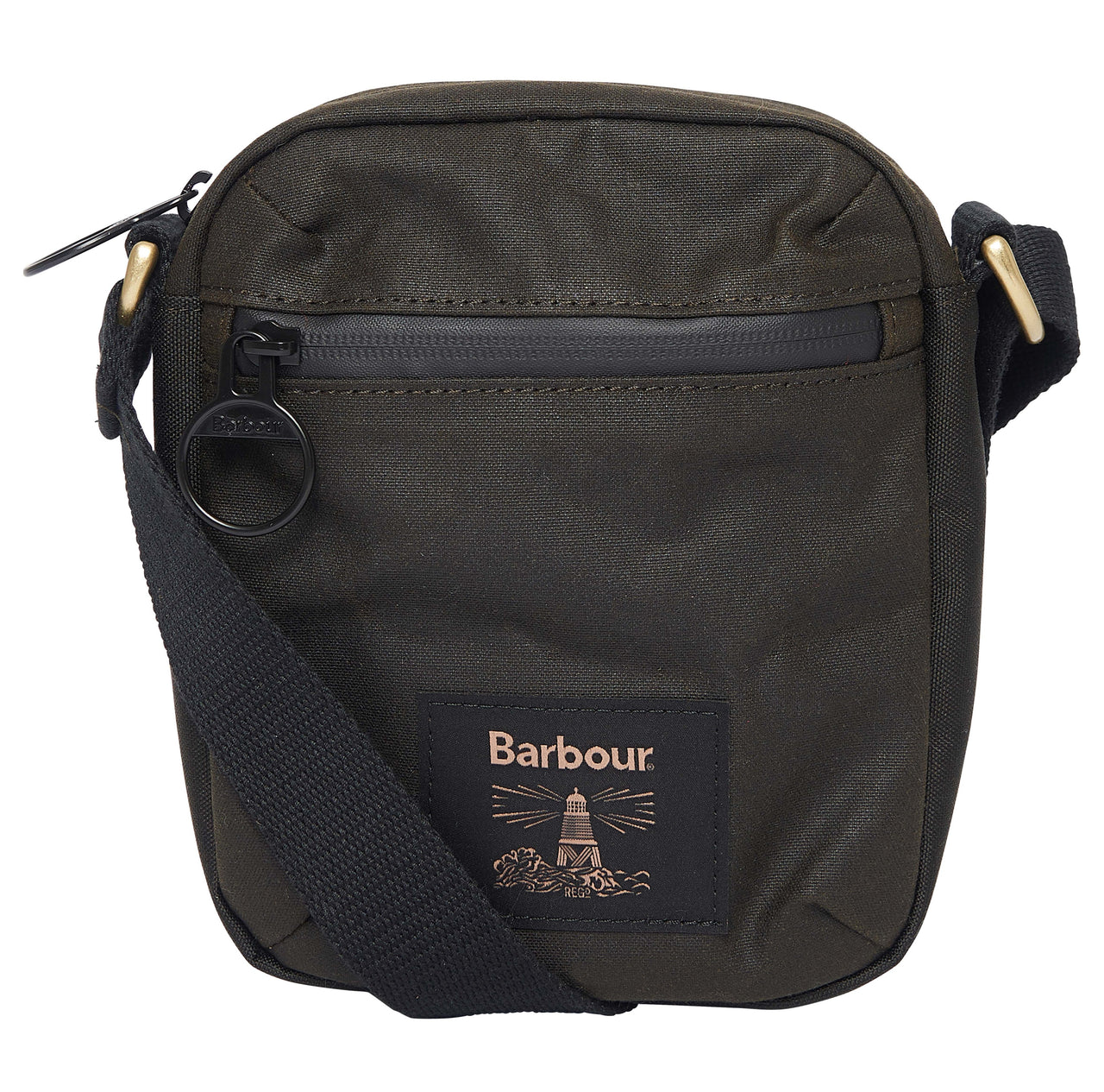 Barbour Field Wax Crossbody Bag - Olive/Black