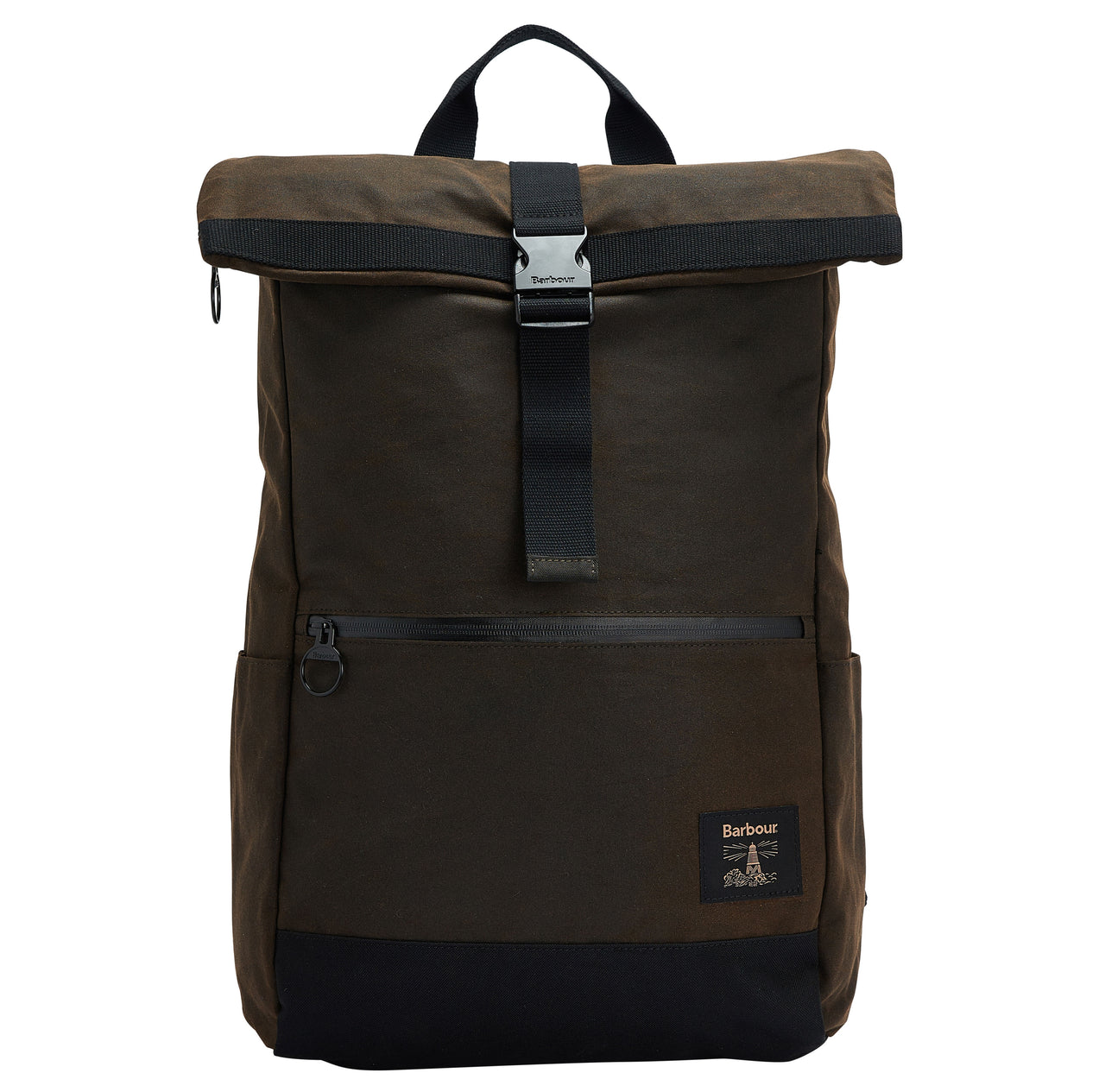 Barbour Field Wax Fold Over Backpack - Olive/Black