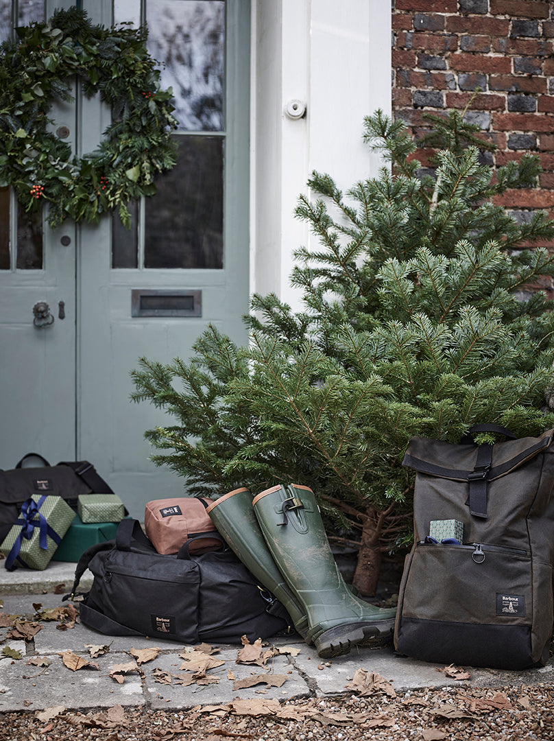 Barbour Field Wax Fold Over Backpack - Olive/Black