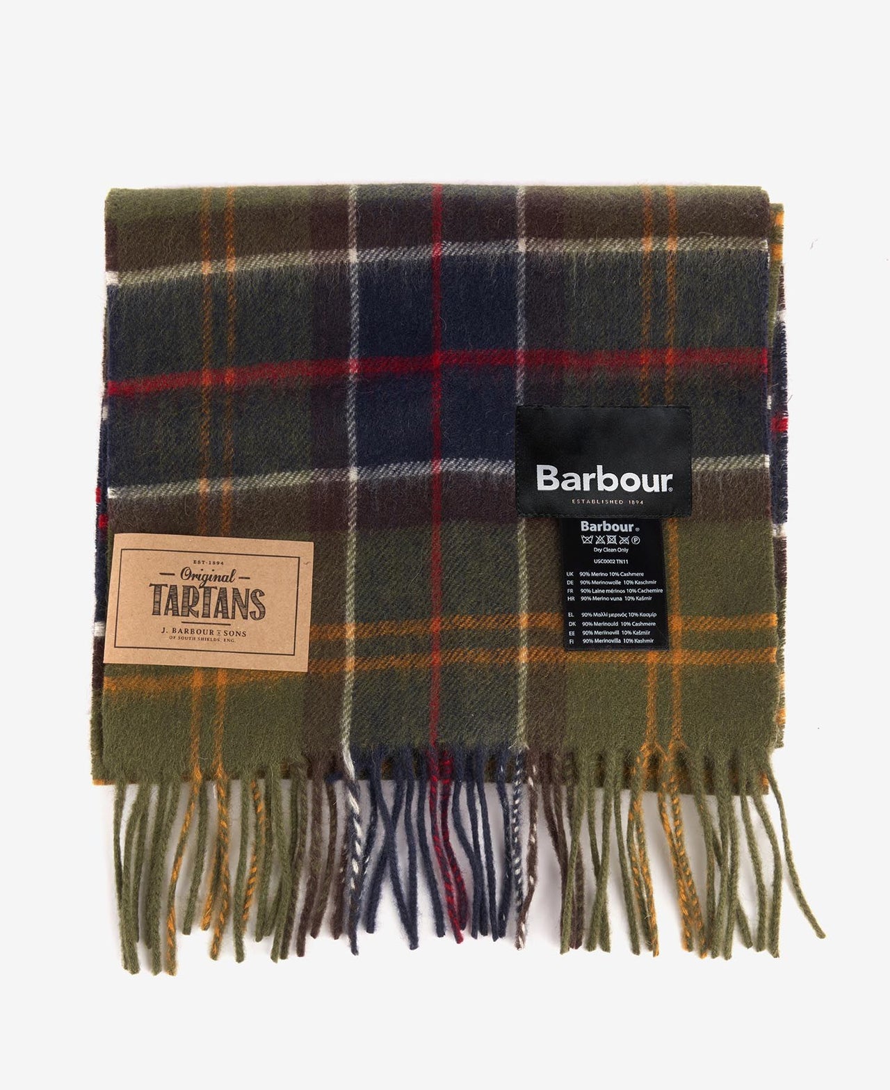 Barbour Wool Cashmere Tartan Scarf - Classic