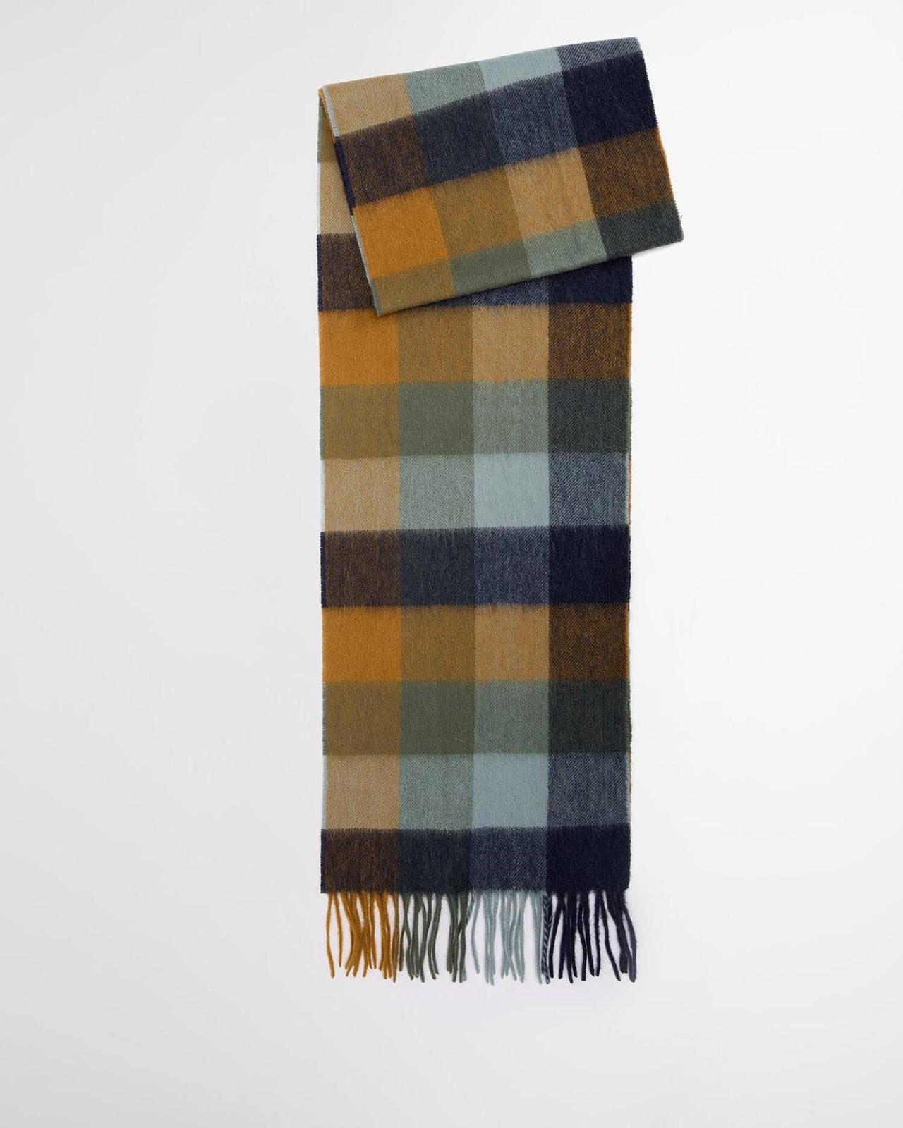Barbour Large Tattersall Scarf -Forest/Bronze Brown