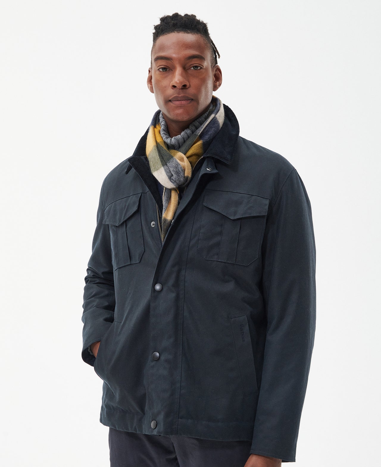 Barbour Large Tattersall Scarf - Forest Mist