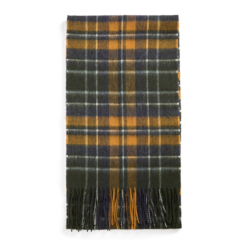 Barbour New Check Tartan Scarf - Forest/Bronze Brown